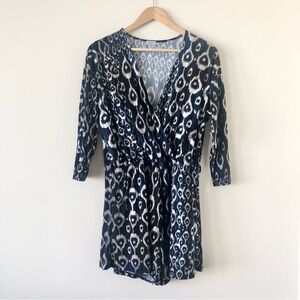 Abbeline navy blue geometric tie dye print romper size XL
